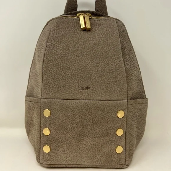 New Hammitt Hunter Medium Back pack Grey Natural Leather Brushed Gold Hunter Medium | Soft Leather Mini Backpack | HAMMITT main image 4